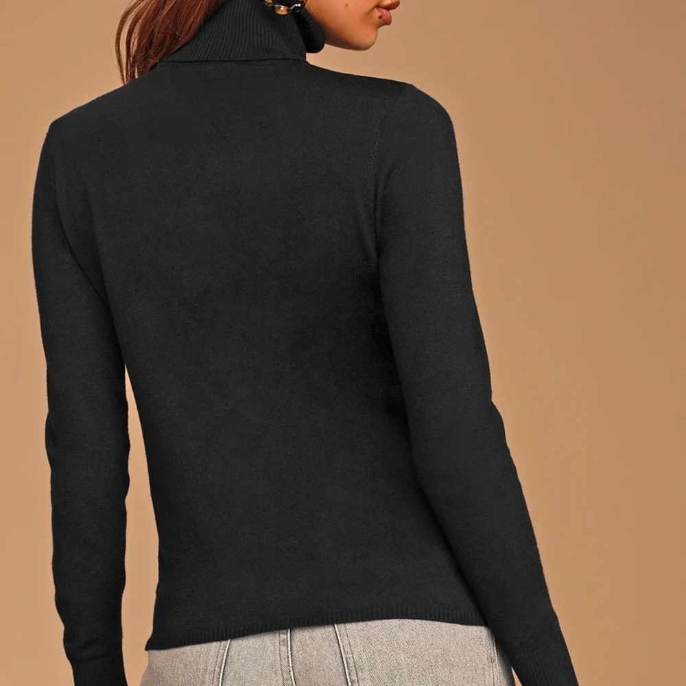 Lulu’s Comin' Up Cozy Black Turtleneck Sweater - Picture 2 of 2